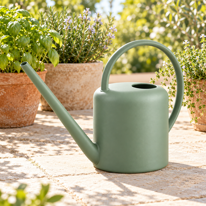 Meadow Watering Can garden scene and product details