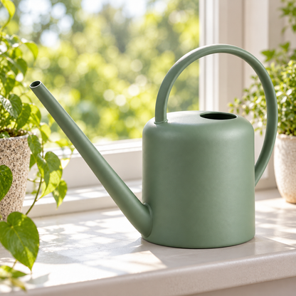 Meadow Watering Can garden scene and product details