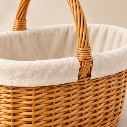 Orchard Gathering Basket garden scene and product details
